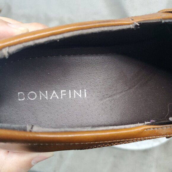 Bonafini Shoes Mens Size 10.5 Brown Leather Classic Slip On Loafer Style C-152 main image 10